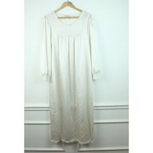 Christian Dior Small Vintage Nightgown White Silky Cottagecore Maxi Granny